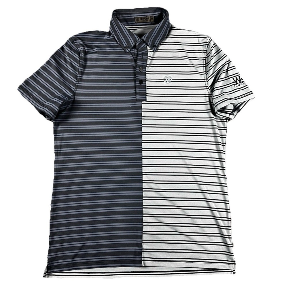 G/Fore Split Contrast Blue Colorblock Golf Polo Mens Med Country Club Logo